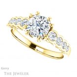 Cushion Cut Forever One Moissanite Engagement Ring #GTJ1209-cushion-fo-y