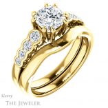 Cushion Cut Forever One Moissanite Engagement Ring #GTJ1209-cushion-fo-y