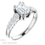 Emerald Cut Forever One Moissanite Engagement Ring #GTJ1209-emerald-fb-w 4 Emerald Cut Forever Brilliant Moissanite Engagement Ring #GTJ1209-emerald-fb-w