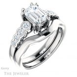 Emerald Cut Forever One Moissanite Engagement Ring #GTJ1209-emerald-fb-w 6 Emerald Cut Forever Brilliant Moissanite Engagement Ring #GTJ1209-emerald-fb-w