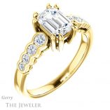 Emerald Cut Forever Brilliant Moissanite Engagement Ring #GTJ1209-emerald-fb-y