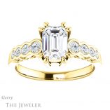 Emerald Cut Forever Brilliant Moissanite Engagement Ring #GTJ1209-emerald-fb-y