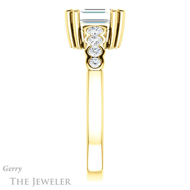 Emerald Cut Forever Brilliant Moissanite Engagement Ring #GTJ1209-emerald-fb-y
