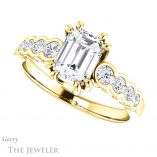 Emerald Cut Forever Brilliant Moissanite Engagement Ring #GTJ1209-emerald-fb-y