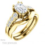 Emerald Cut Forever Brilliant Moissanite Engagement Ring #GTJ1209-emerald-fb-y