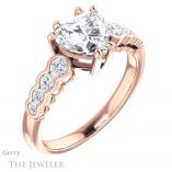Heart Shaped Forever One Moissanite Engagement Ring #GTJ1209-heart-fb-r 4 Heart Shaped Forever Brilliant Moissanite Engagement Ring #GTJ1209-heart-fb-r
