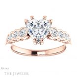 Heart Shaped Forever One Moissanite Engagement Ring #GTJ1209-heart-fb-r 1 Heart Shaped Forever Brilliant Moissanite Engagement Ring #GTJ1209-heart-fb-r