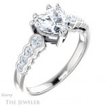 Heart Shaped Forever Brilliant Moissanite Engagement Ring #GTJ1209-heart-fb-w