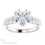 Heart Shaped Forever Brilliant Moissanite Engagement Ring #GTJ1209-heart-fb-w