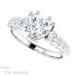 Heart Shaped Forever Brilliant Moissanite Engagement Ring #GTJ1209-heart-fb-w