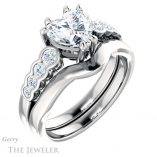 Heart Shaped Forever Brilliant Moissanite Engagement Ring #GTJ1209-heart-fb-w