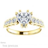 Heart Shaped Forever One Moissanite Engagement Ring #GTJ1209-heart-fb-y 1 Heart Shaped Forever Brilliant Moissanite Engagement Ring #GTJ1209-heart-fb-y