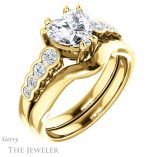 Heart Shaped Forever One Moissanite Engagement Ring #GTJ1209-heart-fb-y 6 Heart Shaped Forever Brilliant Moissanite Engagement Ring #GTJ1209-heart-fb-y