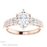 Oval Shaped Forever One Moissanite Engagement Ring #GTJ1209-oval-fo-r