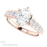 Oval Shaped Forever One Moissanite Engagement Ring #GTJ1209-oval-fo-r