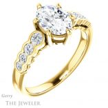 Oval Shaped Forever One Moissanite Engagement Ring #GTJ1209-oval-fo-y 4 Oval Shaped Forever One Moissanite Engagement Ring #GTJ1209-oval-fo-y