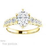 Oval Shaped Forever One Moissanite Engagement Ring #GTJ1209-oval-fo-y 1 Oval Shaped Forever One Moissanite Engagement Ring #GTJ1209-oval-fo-y