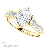 Oval Shaped Forever One Moissanite Engagement Ring #GTJ1209-oval-fo-y 5 Oval Shaped Forever One Moissanite Engagement Ring #GTJ1209-oval-fo-y