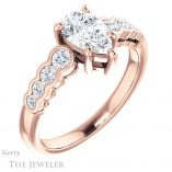 Pear Shaped Forever One Moissanite Engagement Ring #GTJ1209-pear-fb-r 4 Pear Shaped Forever Brilliant Moissanite Engagement Ring #GTJ1209-pear-fb-r