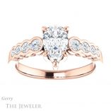 Pear Shaped Forever One Moissanite Engagement Ring #GTJ1209-pear-fb-r 1 Pear Shaped Forever Brilliant Moissanite Engagement Ring #GTJ1209-pear-fb-r