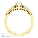 Pear Shaped Forever One Moissanite Engagement Ring #GTJ1209-pear-fb-y 2 Pear Shaped Forever Brilliant Moissanite Engagement Ring #GTJ1209-pear-fb-y