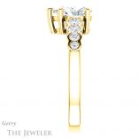 Pear Shaped Forever One Moissanite Engagement Ring #GTJ1209-pear-fb-y 3 Pear Shaped Forever Brilliant Moissanite Engagement Ring #GTJ1209-pear-fb-y