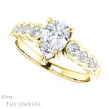 Pear Shaped Forever One Moissanite Engagement Ring #GTJ1209-pear-fb-y 5 Pear Shaped Forever Brilliant Moissanite Engagement Ring #GTJ1209-pear-fb-y