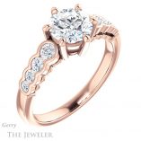 Round Cut Forever One Moissanite Engagement Ring #GTJ1209-round-fo-r 4 Round Cut Forever One Moissanite Engagement Ring #GTJ1209-round-fo-r