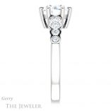 Round Cut Forever One Moissanite Engagement Ring #GTJ1209-round-fo-w 3 Round Cut Forever One Moissanite Engagement Ring #GTJ1209-round-fo-w