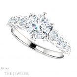 Round Cut Forever One Moissanite Engagement Ring #GTJ1209-round-fo-w 5 Round Cut Forever One Moissanite Engagement Ring #GTJ1209-round-fo-w