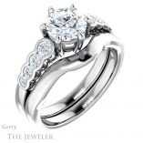 Round Cut Forever One Moissanite Engagement Ring #GTJ1209-round-fo-w 6 Round Cut Forever One Moissanite Engagement Ring #GTJ1209-round-fo-w