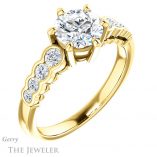 Round Cut Forever One Moissanite Engagement Ring #GTJ1209-round-fo-y 4 Round Cut Forever One Moissanite Engagement Ring #GTJ1209-round-fo-y