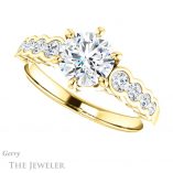 Round Cut Forever One Moissanite Engagement Ring #GTJ1209-round-fo-y 5 Round Cut Forever One Moissanite Engagement Ring #GTJ1209-round-fo-y