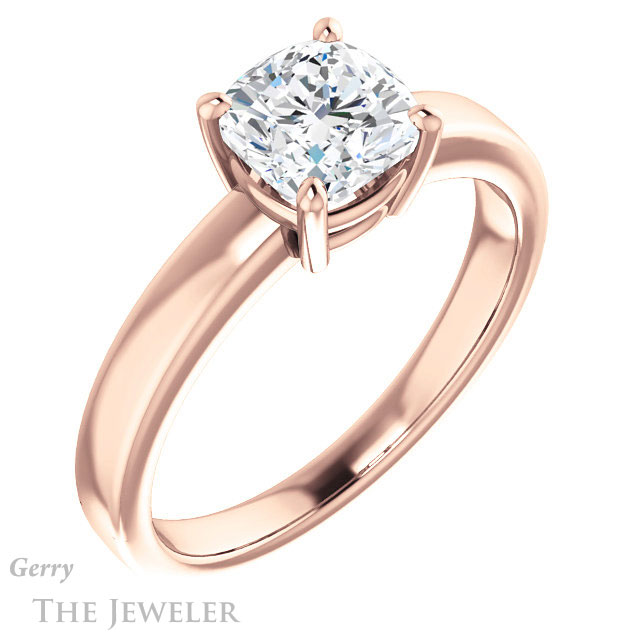 Cushion Cut Forever One Moissanite Engagement Ring #GTJ1211-cushion-fo-r