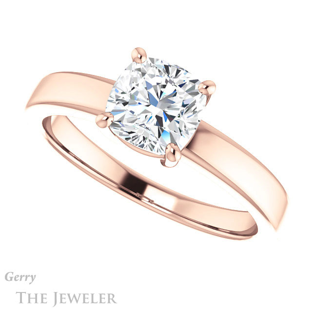 Cushion Cut Forever One Moissanite Engagement Ring #GTJ1211-cushion-fo-r