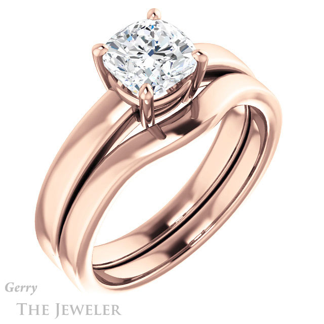 Cushion Cut Forever One Moissanite Engagement Ring #GTJ1211-cushion-fo-r