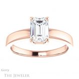 Emerald Cut Forever One Moissanite Engagement Ring #GTJ1211-emerald-fb-r 1 Emerald Cut Forever Brilliant Moissanite Engagement Ring #GTJ1211-emerald-fb-r