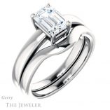 Emerald Cut Forever One Moissanite Engagement Ring #GTJ1211-emerald-fb-w 6 Emerald Cut Forever Brilliant Moissanite Engagement Ring #GTJ1211-emerald-fb-w