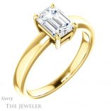 Emerald Cut Forever One Moissanite Engagement Ring #GTJ1211-emerald-fb-y 4 Emerald Cut Forever Brilliant Moissanite Engagement Ring #GTJ1211-emerald-fb-y