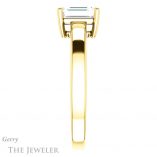 Emerald Cut Forever One Moissanite Engagement Ring #GTJ1211-emerald-fb-y 3 Emerald Cut Forever Brilliant Moissanite Engagement Ring #GTJ1211-emerald-fb-y