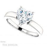 Heart Shaped Forever Brilliant Moissanite Engagement Ring #GTJ1211-heart-fb-w