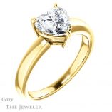 Heart Shaped Forever One Moissanite Engagement Ring #GTJ1211-heart-fb-y 4 Heart Shaped Forever Brilliant Moissanite Engagement Ring #GTJ1211-heart-fb-y