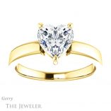 Heart Shaped Forever One Moissanite Engagement Ring #GTJ1211-heart-fb-y 1 Heart Shaped Forever Brilliant Moissanite Engagement Ring #GTJ1211-heart-fb-y