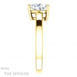 Heart Shaped Forever One Moissanite Engagement Ring #GTJ1211-heart-fb-y 3 Heart Shaped Forever Brilliant Moissanite Engagement Ring #GTJ1211-heart-fb-y