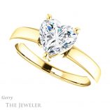 Heart Shaped Forever One Moissanite Engagement Ring #GTJ1211-heart-fb-y 5 Heart Shaped Forever Brilliant Moissanite Engagement Ring #GTJ1211-heart-fb-y