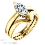 Marquise Cut Forever One Moissanite Engagement Ring #GTJ1211-marquise-fb-y 6 Marquise Cut Forever Brilliant Moissanite Engagement Ring #GTJ1211-marquise-fb-y