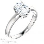 Oval Shaped Forever One Moissanite Engagement Ring #GTJ1211-oval-fo-w 4 Oval Shaped Forever One Moissanite Engagement Ring #GTJ1211-oval-fo-w
