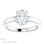 Oval Shaped Forever One Moissanite Engagement Ring #GTJ1211-oval-fo-w 1 Oval Shaped Forever One Moissanite Engagement Ring #GTJ1211-oval-fo-w