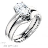 Oval Shaped Forever One Moissanite Engagement Ring #GTJ1211-oval-fo-w 6 Oval Shaped Forever One Moissanite Engagement Ring #GTJ1211-oval-fo-w