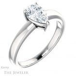 Pear Shaped Forever One Moissanite Engagement Ring #GTJ1211-pear-fb-w 4 Pear Shaped Forever Brilliant Moissanite Engagement Ring #GTJ1211-pear-fb-w